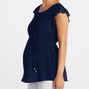 Full Moon Navy Maternity Blouse